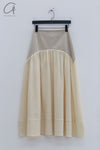 SWAYING 24 Autumn and Winter Wool Splicing Large Swing Skirt SW-SW24AW3B26-MIBAI Beige